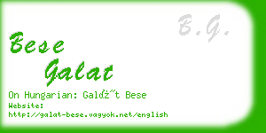 bese galat business card